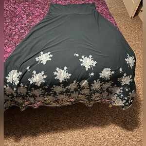 Blue floral maxi skirt